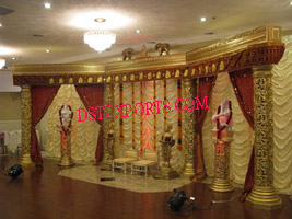 ASIAN WEDDING GOLDEN CARVING STAGE