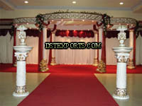 INDIAN WEDDING WHITE GOLD ROUND MANDAP