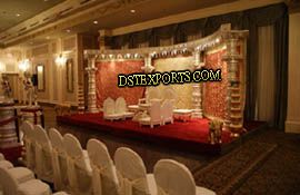 HINDU WEDDING DEV PILLARS STAGE