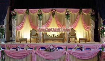 MUSLIM WEDDING FIBER CRYSTAL PILLARS STAGE