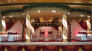 WEDDING GOLD FIBER CRYSTAL MANDAP SET