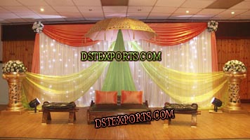 MUSLIM WEDDING COLOURFUL MEHANDI STAGE