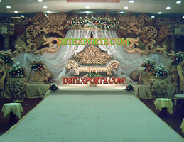 MUSLIM WEDDING GOLDEN CARVING STAGE