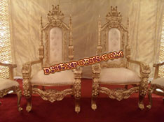 ROYAL WEDDING GOLDEN CHAIRS SET