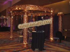 INDIAN WEDDING ROUND GOLD CARVED MANDAP
