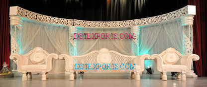 ASIAN WEDDING WHITE CARVED STAGE