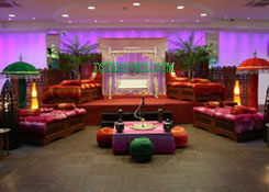 PUNJABI WEDDING MEHANDI STAGE WITH SWING