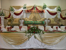 MUSLIM WEDDING GOLD FURNITURE STAGE