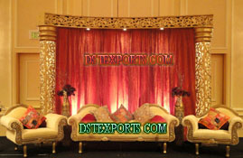 INDIAN WEDDING GOLD CARVED STAGES