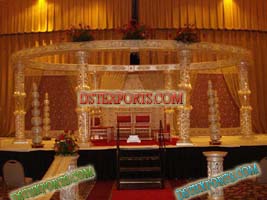 WEDDING FIBER CRYSTAL GOLDEN MANDAP