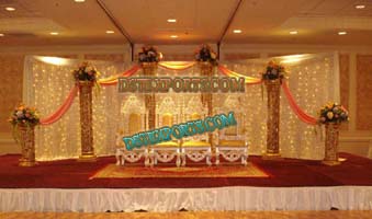 MUSLIM WEDDING GOLDEN LIGHTED STAGE SET