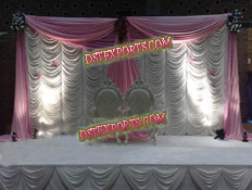 WEDDING STAGE ELEGENT WHITE PINK  BACKDROP