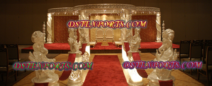 WEDDING CARVED CRYSTAL MANDAP SET