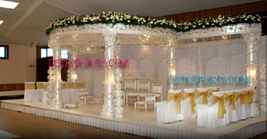 LATEST WEDDING PEARL FIBER CRYSTAL MANDAP SET