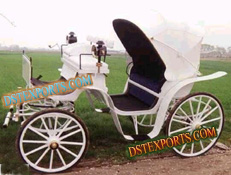 WHITE VICTORIA HORSE DRAWN BAGHI