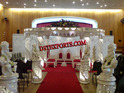 WEDDING SIX PILLARS  FIBER CRYSTAL MANDAP