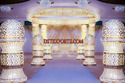 WEDDING  SILVER METAL CRYSTAL MANDAP SET