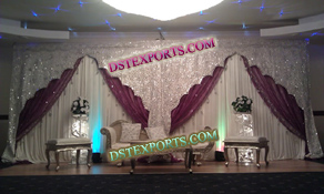 WEDDING SILVER EMBRODRIED BACKDROP