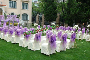 BANQUET CHAIR COVER WITH ORGANZA SASHAS