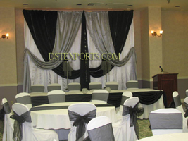 WEDDING BLACK WHITE THEEM CHAIR COVERS