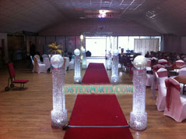 WEDDING WALKWAY CRYSTAL PILLAR WITH BALL