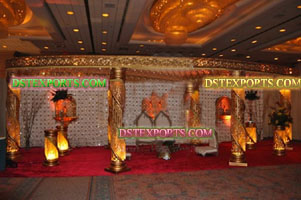 WEDDING SIX PILLAR CRYSTAL MANDAP