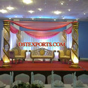 WEDDING GOLD CRYSTAL PILLAR STAGE SET