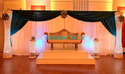 WEDDING STAGE WITH STYLISH CRYSTAL PILLARS