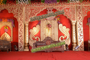 INDIAN WEDDING PEACOCK STAGE SET