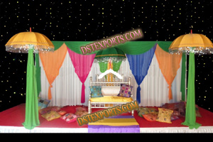 COLOURFULL MEHANDI STAGE SET