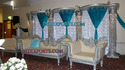 WEDDING RECEPTION STAGE WITH SILVER FURNITURES