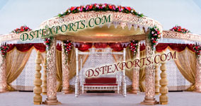 WEDDING GOLDEN CARVING MANDAP SET