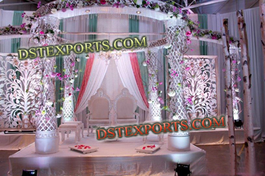 LATEST WEDDING CRYSTAL MANDAP FLOWER DECORS