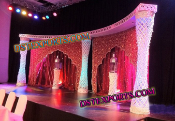 LATEST WEDDING HALF MOON CRYSTAL STAGE