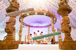 INDIAN WEDDING WOODEN SWAN MANDAP