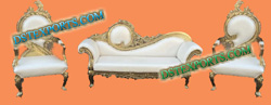 INDIAN WEDDING METAL CARVED SOFA SET