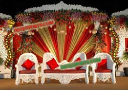 MUSLIM WEDDING WHITE FURNITURE STAGE