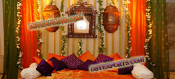 INDIAN MEHANDI STAGE DECORATION