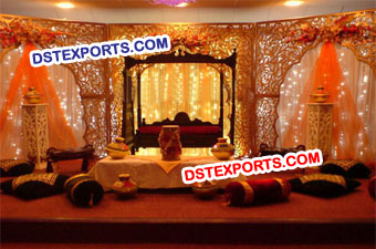 Asian Wedding Stage Fiber Backdrop Panels Stage