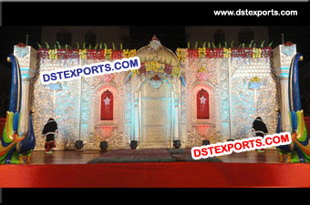 Indian Wedding Fiber Carved Backdrop