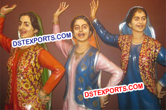 Punjabi Ladies Gidha Statues