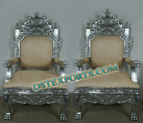 WEDDING ANTIQUE SILVER CHAIR SET