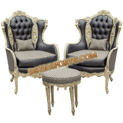 NEW WEDDING SILVERISH CARVED SOFA SET