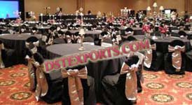 BLACK AND SILVER WEDDING CHAIR COVERS AND SASHES
