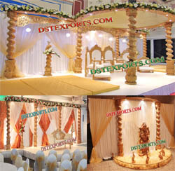 WEDDING SPIRAL WOODEN MANDAP