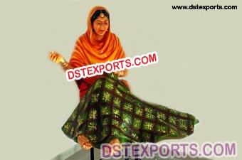 Punjabi Lady With Phulkari Fiber Statue