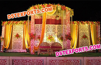 Rajasthani Wedding Stage Fiber Backdrop