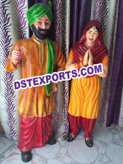 WEDDING WELCOME PUNJABI COUPLE STATUES