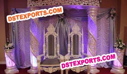 WEDDING SPIRAL CRYSTAL PILLARS STAGE