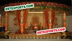 INDIAN WEDDING GOLDEN CRYSTAL STAGE SET